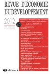 Revue d'économie du développement, vol. 20, n. 4 - Octobre 2012 - Malaise dans l’évaluation : quelles leçons tirer de l’expérience du développement ?