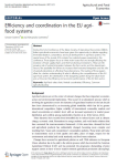 Efficiency and coordination in the EU agri-food systems: editorial