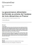 La gouvernance alimentaire territoriale au prisme de l’analyse de trois démarches en France