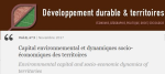 Développement durable et territoires, vol. 8, n. 3 - 01/11/2017 - Capital environnemental et dynamiques socio-économiques des territoires