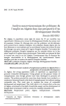 Analyse macro-économique des politiques de l’emploi en Algérie dans une perspective d’un développement durable
