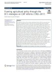 Framing agricultural policy through the EC’s strategies on CAP reforms (1992–2017)