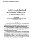 Modelling agricultural and environmental policy using a bioeconomic approach