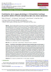 Contribution de la nappe phréatique à l'alimentation hydrique du palmier dattier (Phoenix dactylifera) dans les zones oasiennes