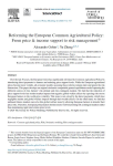 Reforming the European Common Agricultural Policy: from price & income support to risk management