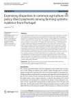 Examining disparities in common agriculture policy direct payments among farming systems: evidence from Portugal