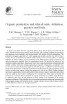 Organic production and ethical trade: definition, practice and links
