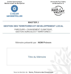 Modèles de mémoires de master