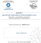 Modèles de mémoires de master