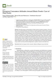 European consumers attitudes toward ethnic foods: case of date fruits