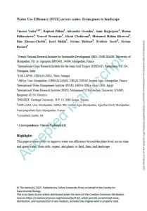 Water Use Efficiency (WUE) across scales: from genes to landscape