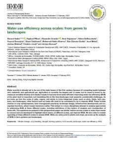 Water use efficiency across scales: from genes to landscapes