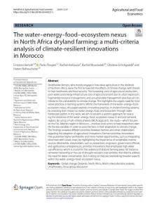 The water-energy-food-ecosystem nexus in North Africa dryland farming: a multi-criteria analysis of climate-resilient innovations in Morocco