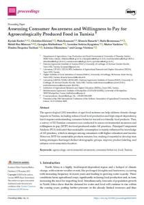 Assessing consumer awareness and willingness to pay for agroecologically produced food in Tunisia