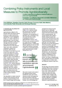 Combining policy instruments and local measures to promote agrobiodiversity