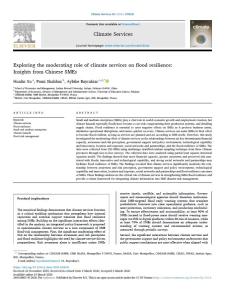 Exploring the moderating role of climate services on flood resilience: Insights from Chinese SMEs