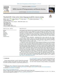 TimeSenCLIP: A time series vision-language model for remote sensing