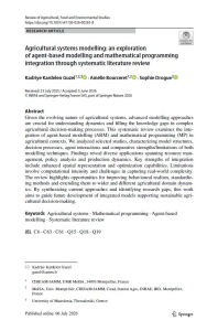 Agricultural systems modelling: an exploration of agent-based modelling and mathematical programming integration through systematic literature review