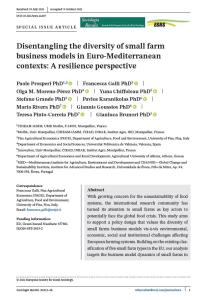 Disentangling the diversity of small farm business models in Euro-Mediterranean contexts: a resilience perspective