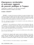 Emergences territoriales et nouveaux rapports du pouvoir politique à l'espace