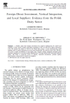 Foreign direct investment, vertical integration, and local suppliers: evidence from the Polish dairy sector