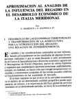 Aproximacion al analisis de la influencia del regadio en el desarrollo economico de la Italia Meridional