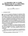 La politica de la gama de productos en la industria conservera murciana