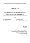 La gouvernance des ressources en eau dans les pays en développement