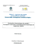 Evaluation économique du projet : transport rural pour l'enseignement technique et supérieur public