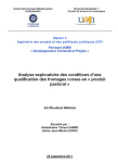 Analyse exploratoire des conditions d'une qualification des fromages corses en "produit pastoral"