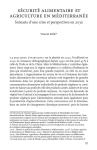 Sécurité alimentaire et agriculture en Méditerranée. Scénario d’une crise et perspectives en 2030