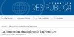 La dimension stratégique de l'agriculture