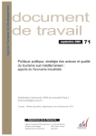 Politique publique, stratégie des acteurs et qualité du tourisme sud-méditerranéen : apports de l'économie industrielle