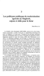 Les politiques publiques de modernisation agricole au Maghreb, enjeux et défis pour le futur