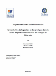 Harmonisation de la gestion et des pratiques dans les unités de production culinaires des collèges de l’Hérault