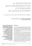 Le rôle de la femme dans le développement local et la préservation des ressources forestières