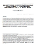 El sistema de conocimiento popular agrícola en el contexto del desarrollo local al nivel rural