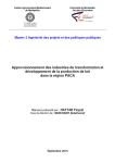 Approvisionnement des industries de transformation et développement de la production de lait dans la région PACA