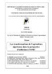 Les transformations de l'agriculture algérienne dans la perspective d'adhésion à l'OMC