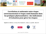 Corrélation et antinomie entre risque environnemental et risque santé humaine dans les pratiques phytosanitaires : des indicateurs d’évaluation pour gérer les risques