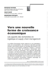 Vers une nouvelle forme de croissance économique. Les apports des recherches en logistique et supply chain management