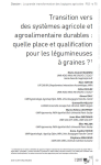 Transition vers des systèmes agricole et agroalimentaire durables