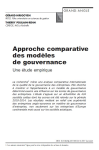 Approche comparative des modèles de gouvernance