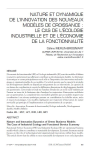 Nature et dynamique de l’innovation des nouveaux modèles de croissance : le cas de l’écologie industrielle et de l’économie de la fonctionnalité