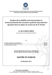 Analyse de la viabilité socio-économique et environnementale des nouveaux systèmes de production agricole dans la région du centre-est de la Tunisie