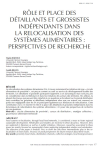 Rôle et place des détaillants et grossistes indépendants dans la relocalisation des systèmes alimentaires : perspectives de recherche