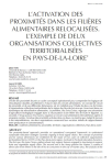 L’activation des proximités dans les filières alimentaires relocalisées. L’exemple de deux organisations collectives territorialisées en Pays-de-la-Loire