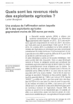 Quels sont les revenus réels des exploitants agricoles ?