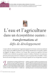 L’eau et l’agriculture dans un écosystème oasien