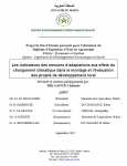 Les indicateurs des mesures d’adaptations aux effets du changement climatique dans le montage et l’évaluation des projets de développement rural